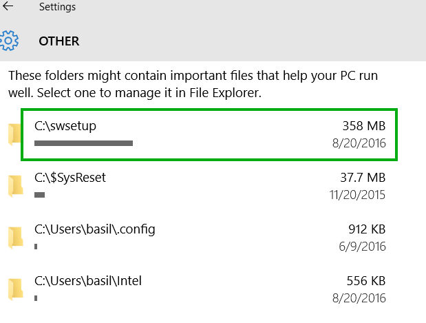 swt что это за папка в windows 10